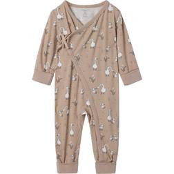 Polarn O. Pyret Geese Print Romper - Beige