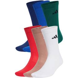 adidas Cushioned Crew Socks 6-pack - Royal Blue/Dark Blue/Warm Clay/Pure Ruby