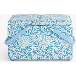 John Lewis William Morris Willow Bough Twin Lid Sewing Basket Blue Storage Box