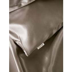LilySilk 100 Silk Pillowcase Silvergray Set of 2 65 x 65 cm Pillow Case Grey