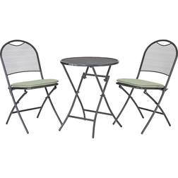 Kettler Cafe Roma Foldable 2-Seater Round Garden Table & Chairs Bistro Set