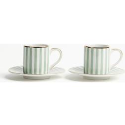 H&M 2-Pack And Saucer - Green Espresso Cup