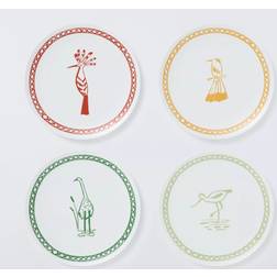 John Lewis Palm House Plastic Picnic Side Set of 4 20 cm Multi Plate Sets