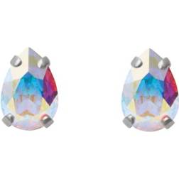 Caroline Svedbom Petite Drop Stud Earrings Rhodium Aurore Boreale