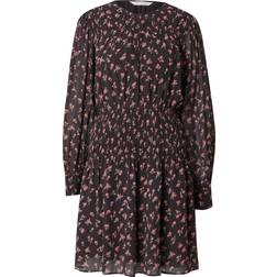 Msch Copenhagen Knielanges Kleid Schlässelloch-Ausschnitt - Black
