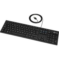 Amazon Basics Low-Profile Wired USB Keyboard with UK Layout Matt Black