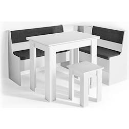 Vicco Roman White Anthracite 150 x 120 cm with Table Dining Set