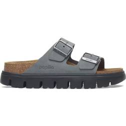 Birkenstock Arizona Chunky Suede Leather - Basalt Gray/ Black