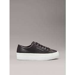 Calvin Klein Leather Platform Sneakers Läder Låg Topp - Black