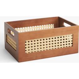 John Lewis Poly Rattan and Bamboo Open Top Cherry Wood Storage Box