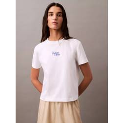 Calvin Klein Flock Logo T-shirt - White