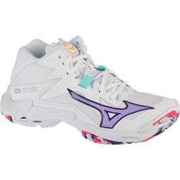 Mizuno Scarpe Indoor Da Donna Wave Lightning Z Mid - Bianco/Blu Mirtillo