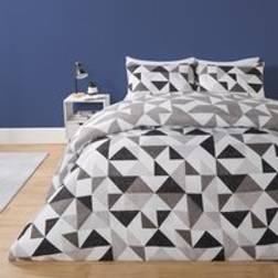 OHS Abstract Shapes Set Monochrome King Duvet Cover White