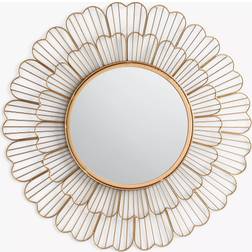 John Lewis Fleur Metal Frame Round 81cm Gold Wall Mirror