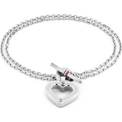 Tommy Hilfiger Toggle Heart Pendant Stainless Steel Bracelet