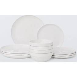 John Lewis Stacking Porcelain Dinnerware 12 Piece White Dinner Set 12pcs