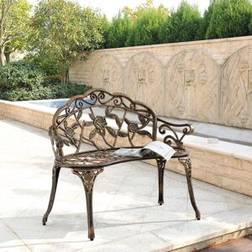 Casa.Pro Monfalcone Outdoor Sitzbank 99 x 54 x 78 cm Metallbank Aluminiumguss mit Beinen aus Gusseisen Gartenbank