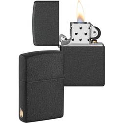 Zippo Lighter Metal Black Crackle-No Logo One Size