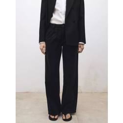 Mango Esther Pleat Wide Leg Jeans - Dark Grey