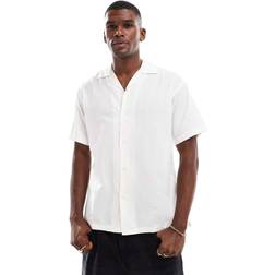 Jack & Jones Revere Collar Linen Shirt White