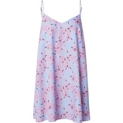 Monki Kjole Slip-Minikjole Med Blomstermønster - Marin/Lyse