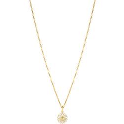 Georg Jensen Hänge daisy pendant white enamel guldpläterad silver
