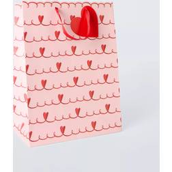 John Lewis Swirly Hearts Gift Bag Light Pink Medium