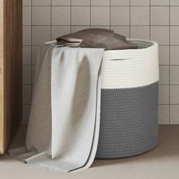 vidaXL Grey 100% Cotton Storage 40x35 cm Basket