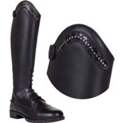 QHP Women's Riding Boot Accessory Jaimy Croco Shine - Noir