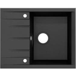 GoodHome Keluak Black Resin 1 Bowl Sink & Drainer 500mm x 620mm