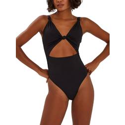 Accessorize Knot and Cutout Swimsuit - Black