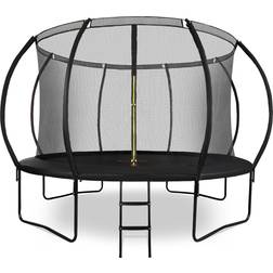 HyperMotion Großes Gartentrampolin 366 cm mit Leiter und Sicherheitsnetz für Kinder