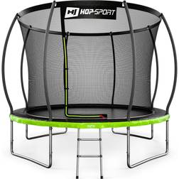 Hop-Sport Gartentrampolin Rund 10FT 305 cm Innennetz Schwarz Grün