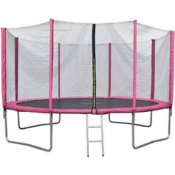 EVRE 10ft Pink Trampoline Zipped Safety Enclosure Ladder