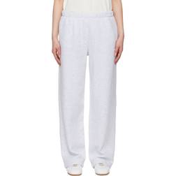 SKIMS Gray Cotton Fleece Classic Straight Leg Sweatpants - Light Heather Grey
