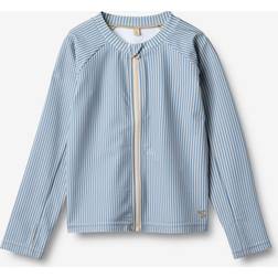Wheat Kids' Striped Long Sleeve Swim T-Shirt - Blue Mid