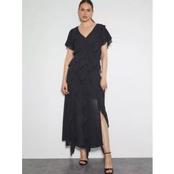 Monsoon Renata Ruffle Dress - Black