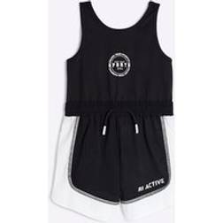 River Island Girls Active Monochrome Playsuit - Black