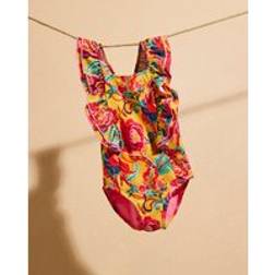 River Island Mini Girls Del Maar Yellow Floral Swimsuit - Yellow