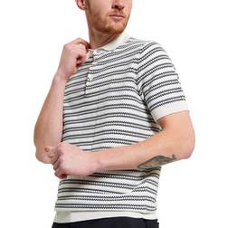 Ben Sherman Knitted Organic Cotton Short Sleeve Polo Top - Ivory