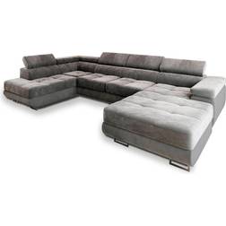 Masseno Ecksofa CASONE L-S mit Schlaffunktion U-Form Gray Sofa 345cm 5-Sitzer