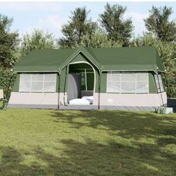 vidaXL Camping Zelt mit Fenstern Grün 12-Personen Wasserdicht
