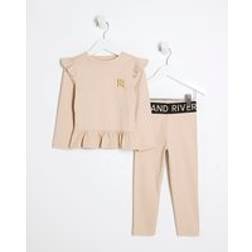 River Island Mini Girls Ribbed Top Set - Beige