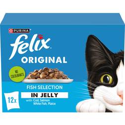 Felix Original Fish Selection in Jelly Wet Cat Food 12x85g Pack of 4