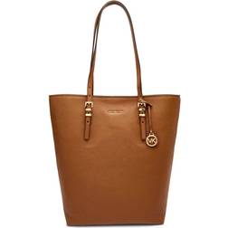 Michael Kors MK Quinn Large Pebbled Leather Tote Bag - Brown