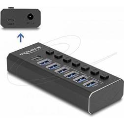 DeLock 7 Port USB Hub mit 3 Ports 10 Gbps und 4 Schnellladeports