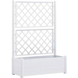 vidaXL Odlingslåda Med Spaljé 100x43x142 cm PP Vit