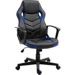 Vinsetto Sedia Da Gaming Poltrona Da Ufficio Girevole Con Rotelle In Similpelle Nera E Blu