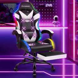 ELFORDSON Gaming Chair Office Massage 12 RGB LED