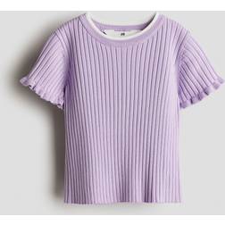 H&M Girls Rib-knit Top - Purple